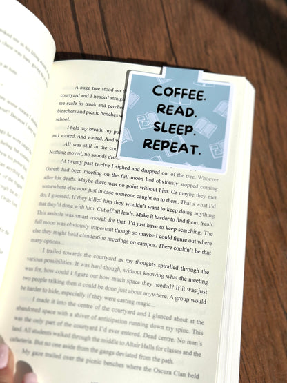 Magnetic Bookmarks for Book Lovers – Cute & Functional Page Holders (Coffee.Read.Sleep.Repeat)