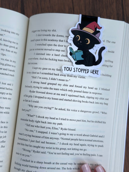 Magnetic bookmarks - halloween edition - october - black cat