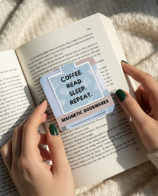 Magnetic Bookmarks for Book Lovers – Cute & Functional Page Holders (Coffee.Read.Sleep.Repeat)