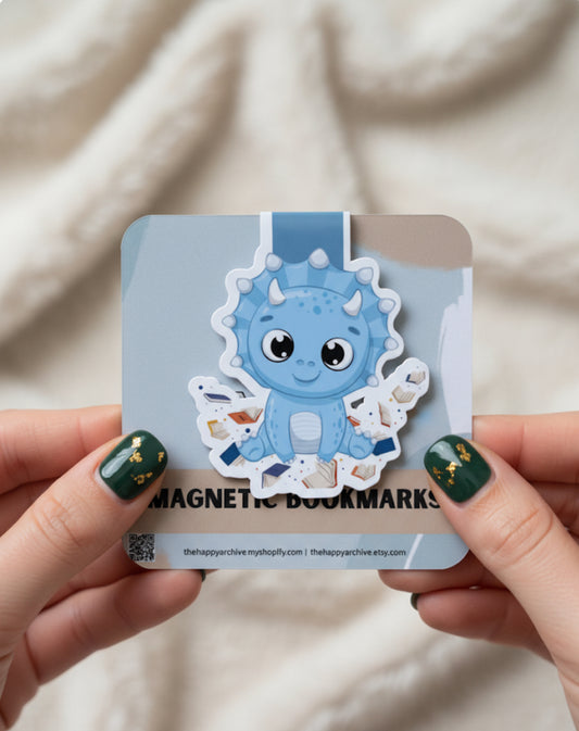 Magnetic Bookmarks for Book Lovers – Cute & Functional Page Holders (Baby Dinosaur)