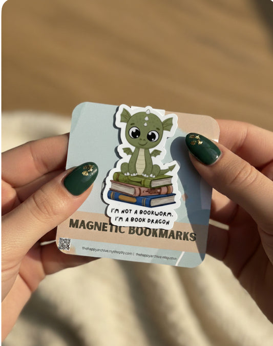 Magnetic Bookmarks for Book Lovers – Cute & Functional Page Holders - (Dragon)